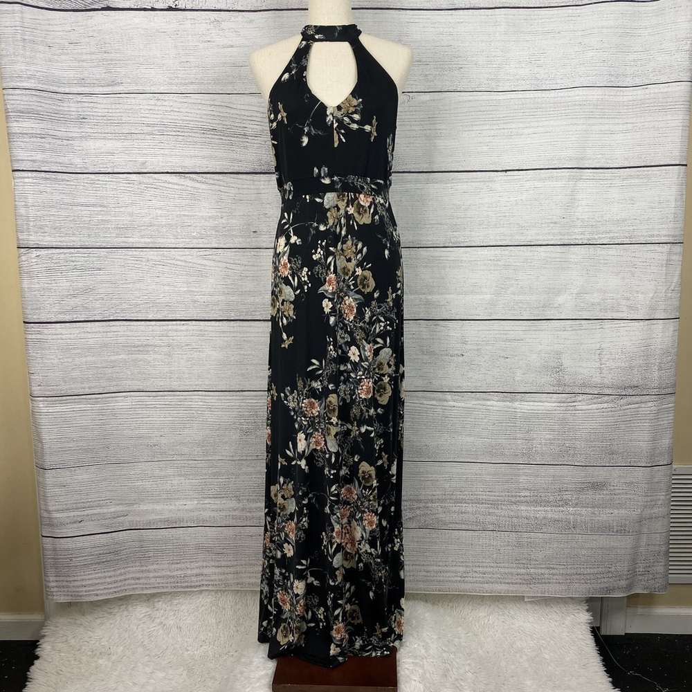 Veronica M Floral Keyhole Maxi Dress Vacation Summer Size Medium - Picture 2 of 6
